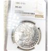 Image 1 : 1881-O Morgan Silver Dollar NGC - MS63