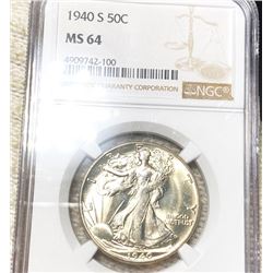 1940-S Walking Half Dollar NGC - MS64