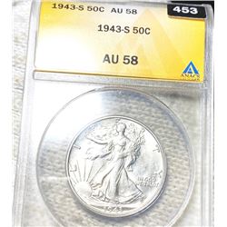 1943-S Walking Half Dollar ANACS - AU58