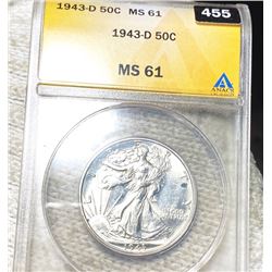 1943-D Walking Half Dollar ANACS - MS61
