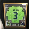 Image 1 : CUSTOM FRAMED RUSSEL WILSON SIGNED SEATTLE SEAHAWKS JERSEY ( JSA/MILLCREEK COA)