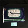 Image 1 : 2018-19 VANCOUVER CANUCKS TEAM SIGNED FLAG (VIRTANEN, MARKSTROM, LEIVO, SUTTER...)