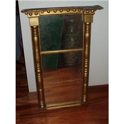 Antique Federal Gilt Split Column Mirror 32" #857822