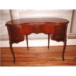 French Fruitwood Vanity Desk Hand Painted 19th #857825