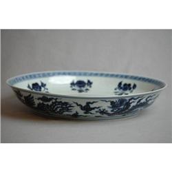 Larege Chinese Blue And White Charger #857875