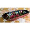 Image 1 : FOLK Carved Painted Flower CENTERPIECE BOWL  #858072