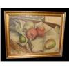 Image 1 : Fruit Still Life Oil Painting Apple Pear Lime  #858086