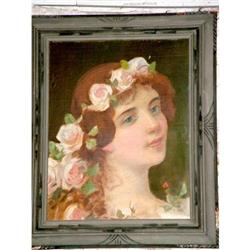 Art Nouveau  original oil on board #858134