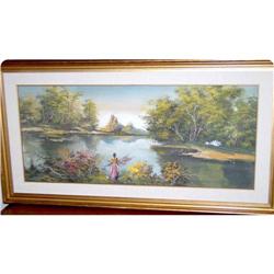 Oil on board decorative landscape  scene  #858136