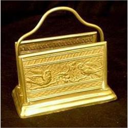 Antique English Brass Letter Stand #858145