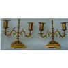 Image 1 : 19C FRENCH GILT BRONZE PR CANDELABRA GARGOYLE #858152