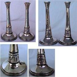 Sterling silver Judaica Sabbath Candlesticks #858156