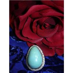  GLAMOROUS TURQUOISE & DIAMOND PENDANT #863993