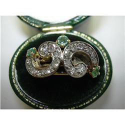  RETRO RING WITH DIAMONDS AND EMERALDS #864005