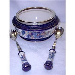 Salad Set Porcelain Silver William Wood #864027