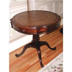 Mahogany Leather Top Table Weiman #864032