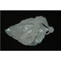 Carved White Jade Leaf #864074