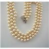 Image 1 : C.1950~FINE CULTURED PEARL 3-STRAND/DIAMOND #864124