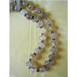 VINTAGE GOLD THREAD RUTILATED QUARTZ  NECKLACE #864126