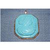 Image 1 : Beautiful Turquoise Cameo Mounted in 14K Gold #864285