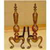Image 1 : Lion Feet Chippendale Andirons Signed Fireplace #864393