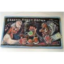 Grandpa Smoky Brown Folk Art Painting #869900