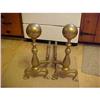Image 1 : Andirons, Brass Cannon ball, lrg. #870514