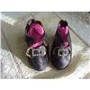 Image 1 : ANTIQUE FRENCH DOLL SHOES STEEL BUCKLES PRETTY! #870525