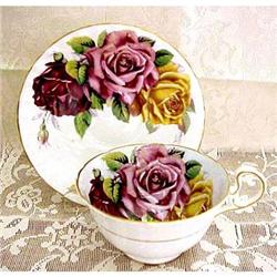 Early Aynsley Tea Cup & Saucer - 3 Roses #882547