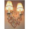 Image 1 : Pair of amber and clear glass drop sconces #882639