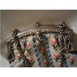 Petitpoint   Purse with silver clasp. #882733