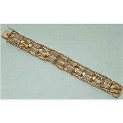 14kt Gold Rope Mesh Crown Strand Bracelet 14k #882819