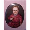 Image 1 : Painting on Porcelain Plaque Child & Bird #882942