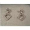 Image 1 : Estate 14K WG Diamond Square Earrings #889308