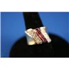 Image 1 : Wide 18K Diamond and Ruby Band #889518