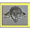 Image 1 : 1920'S PEAR SHAPED DIAMOND RING. #889637