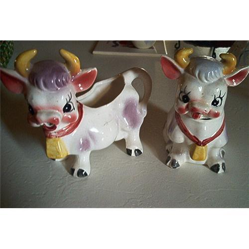 Vintage Cow Creamer And Sugar Set 897972