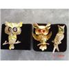 Image 1 : Lot 3 Owl Rhinestone Enamel Brooches Pendants #898250