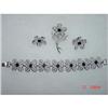 Sarah Coventry Black Silver Parure Bracelet, #898320