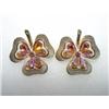 3 Leaf  Rhinestone Bergere Earrings Pink 3 leaf #898337
