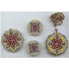 Image 1 :  Enamel Filigree  Necklace Brooch Earrings Set  #898429