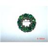Image 1 : WEISS Emerald Green Rhinestone Brooch #898491