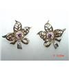 Image 1 : 1940s  Boucher Vermeil Rhinestone Earrings #898809