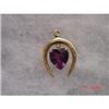 14kt Gold Amethyst Horseshoe Charm Pendant #898992