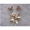 ORCHID  Mexican Sterling 3 piece brooch #899025