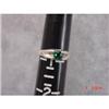 Estate Vintage  Emerald Sterling Baby Ring #899051