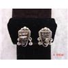 Art Deco Mexican Sterling Onyx Earrings #899053