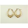 Image 1 : 14k Gold HOOP Earrings w HEART  #899393