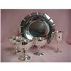 Image 1 : Silver Plate Tray, Wine, and 3 Champagne Cups #899591
