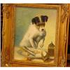 Image 1 : Captivating Oil on Board, Dog at Plate #899689